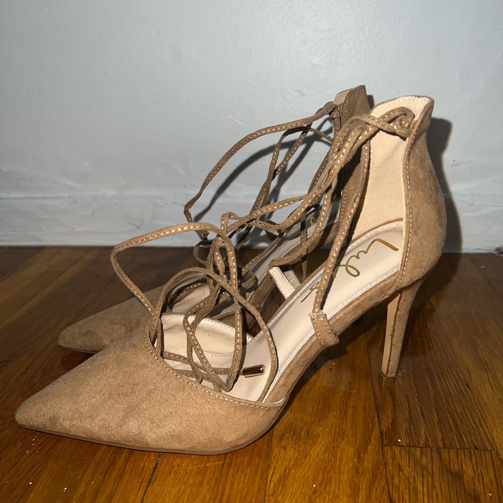 Lulu's Chic Brown Lace-Up Heels
